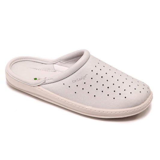 DrLuigi® Orthopedic Clogs for Women - Comfortable Medical Footwear White Leather