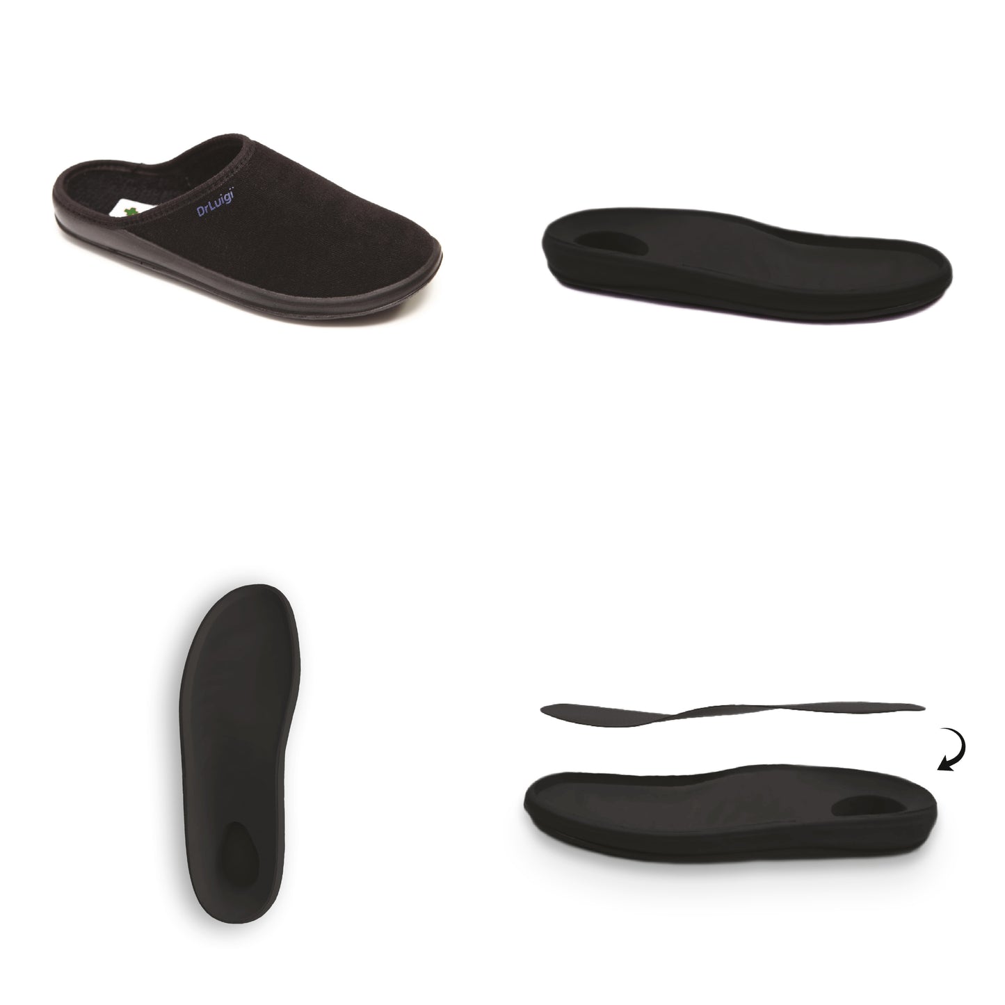 DrLuigi® Heel Pain Relief Shoes - Plantar Fasciitis Support - All-Day Comfort - Black