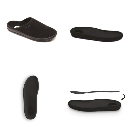DrLuigi® Heel Pain Relief Shoes - Plantar Fasciitis Support - All-Day Comfort - Black