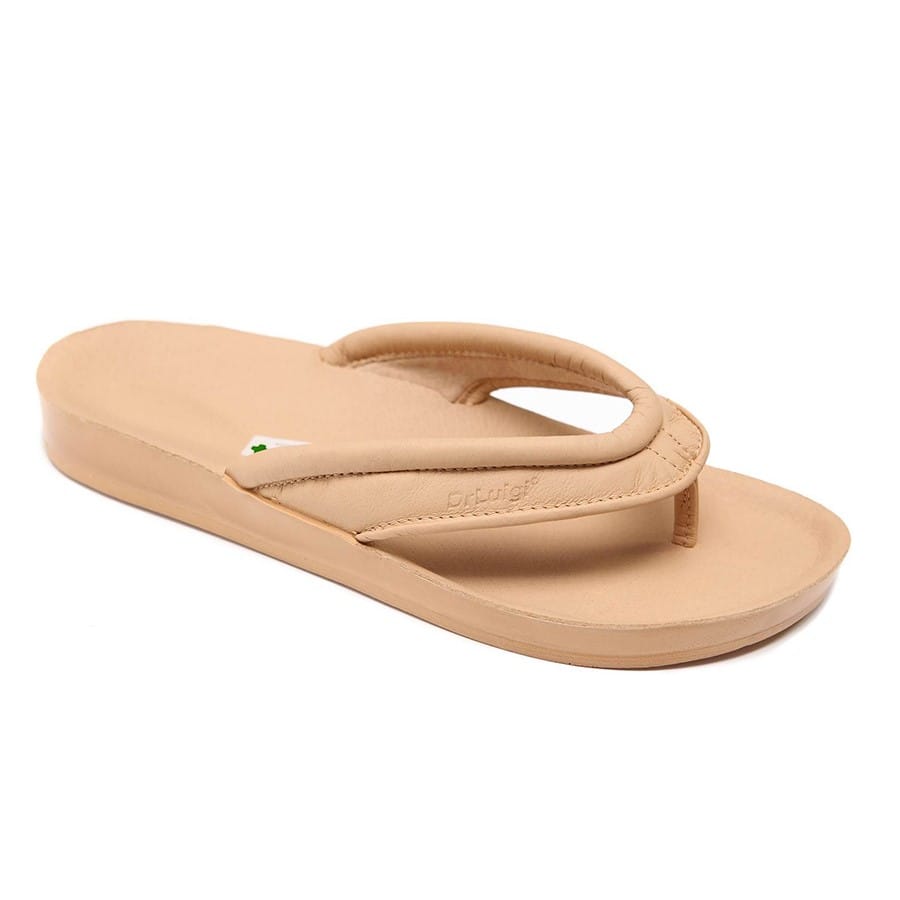 DrLuigi® Orthopedic Flip-Flops for Men - Comfortable Medical Footwear Beige Leather