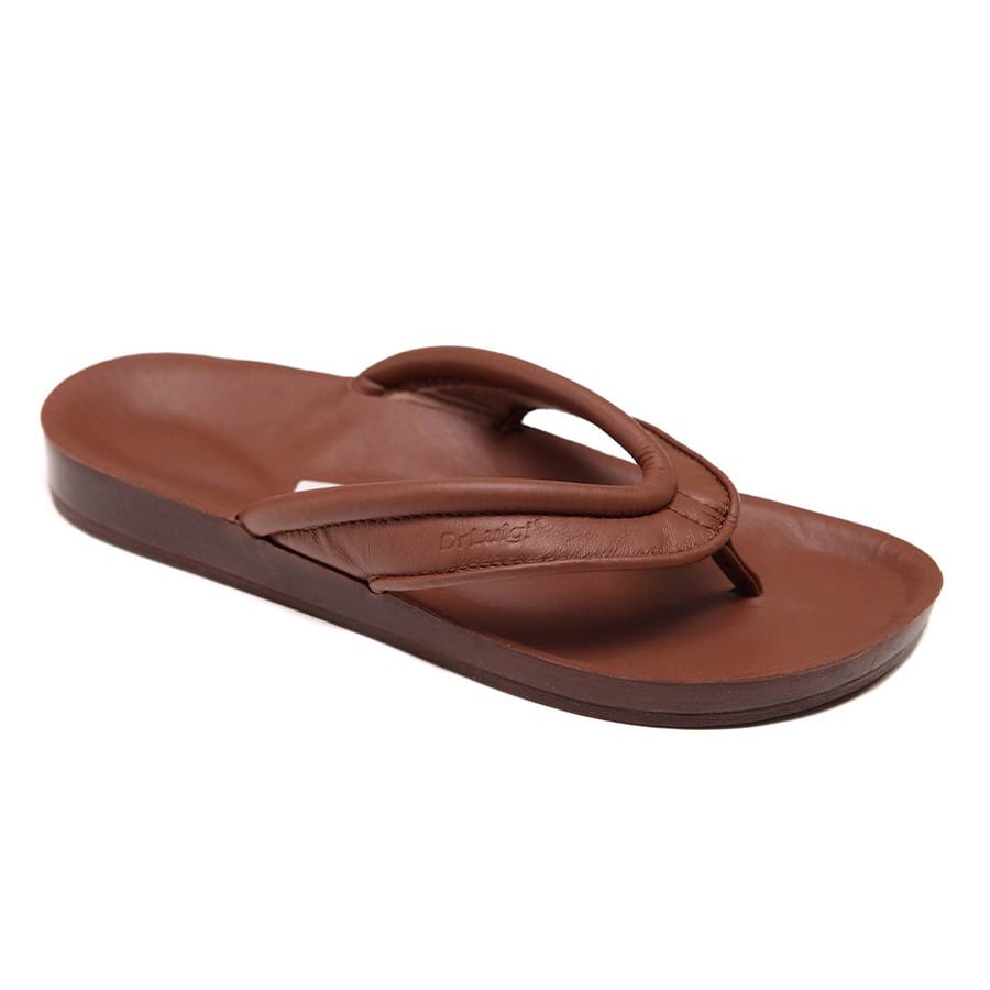 DrLuigi® Orthopedic Flip-Flops for Men - Comfortable Medical Footwear Brown Leather