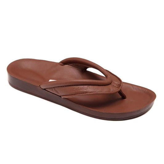 DrLuigi® Orthopedic Flip-Flops for Men - Comfortable Medical Footwear Brown Leather