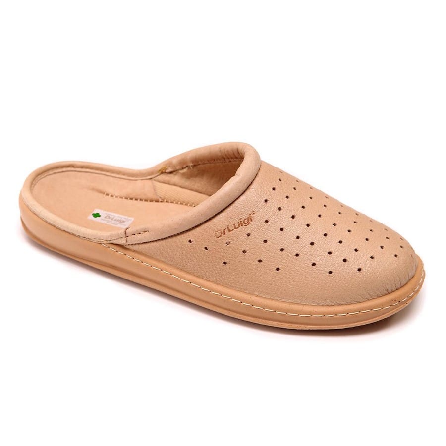 DrLuigi® Orthopedic Clogs for Women - Comfortable Medical Footwear Beige Leather
