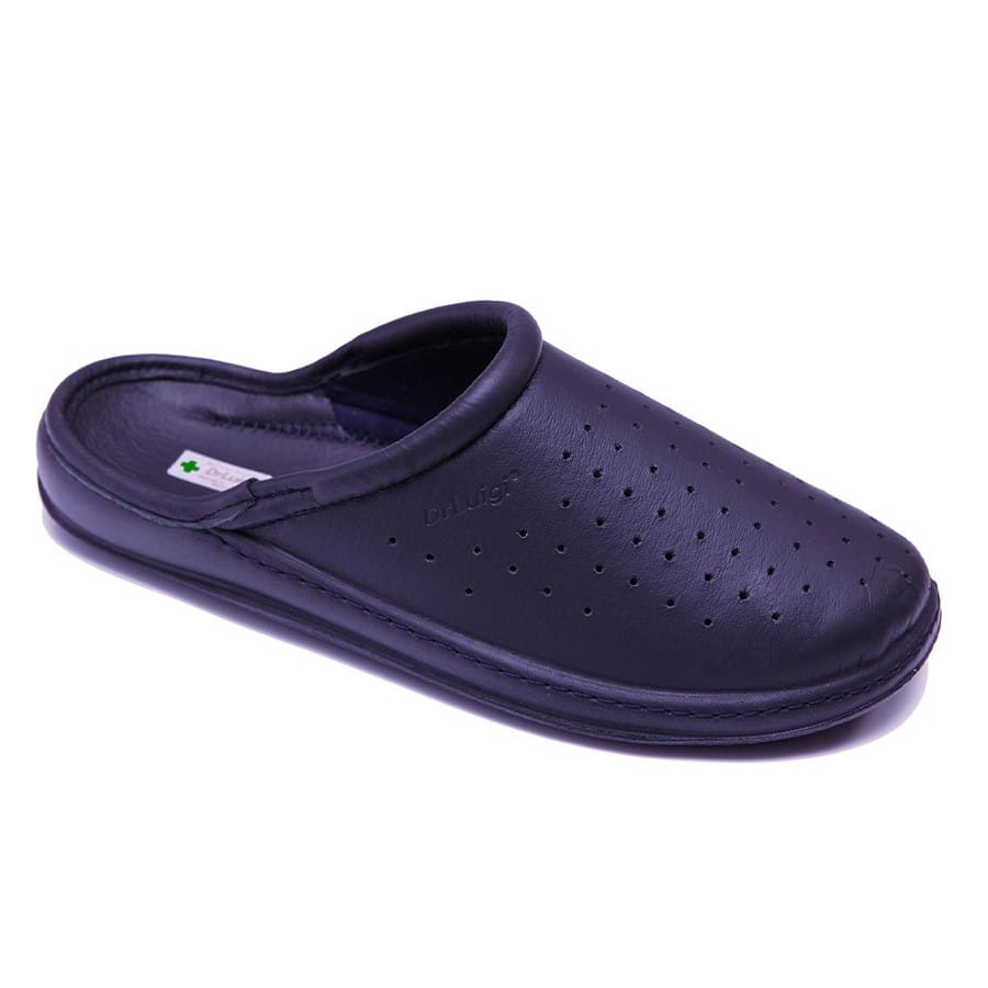 DrLuigi® Orthopedic Clogs for Women - Comfortable Medical Footwear Navy blue Leather