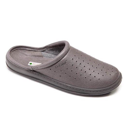 DrLuigi® Orthopedic Clogs for Women - Comfortable Medical Footwear Gray Leather
