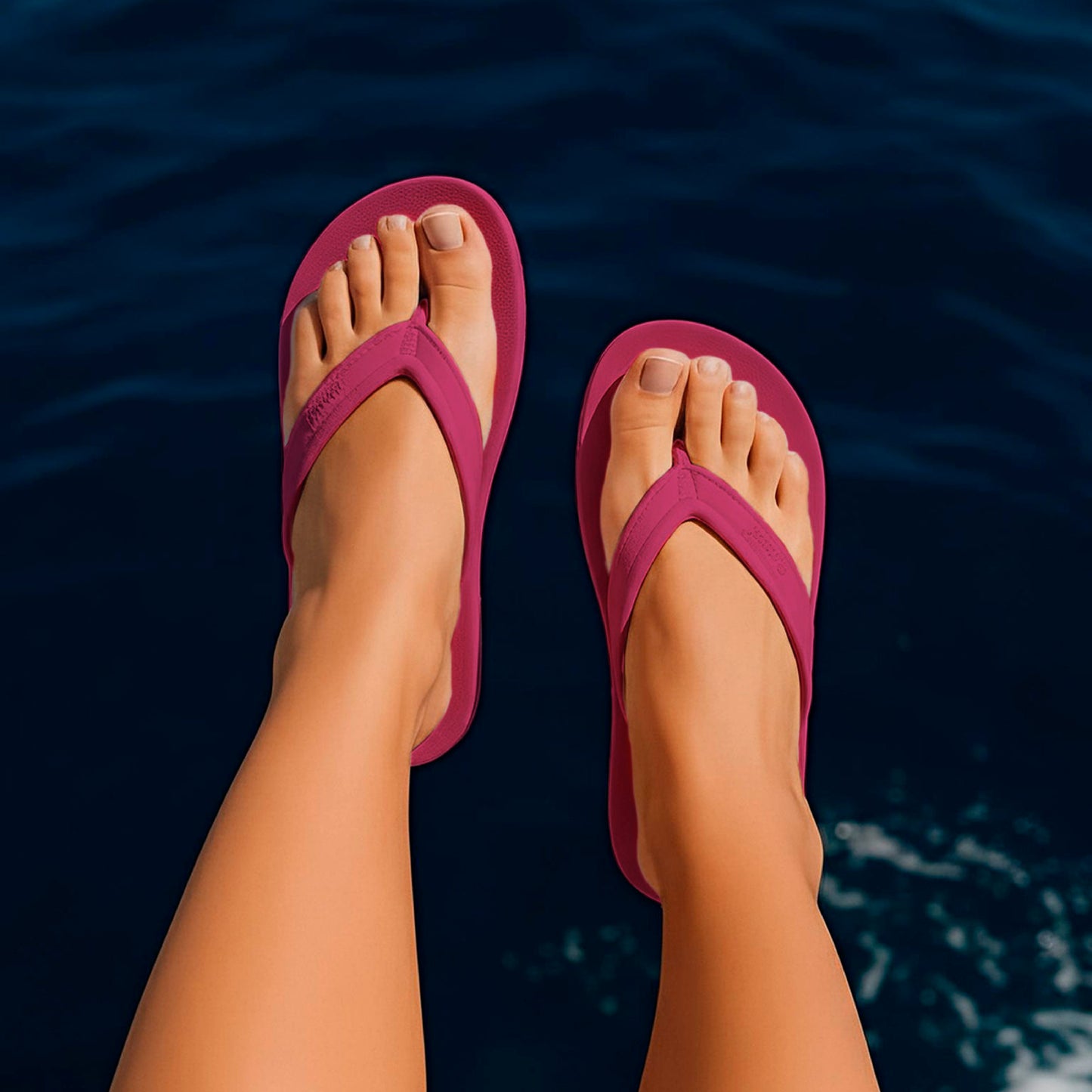 DrLuigi® Orthopedic Flip-Flops for Women - Comfortable Medical Footwear Fuchsia Leather