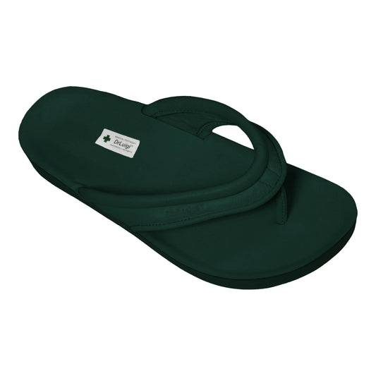 DrLuigi® Orthopedic Flip-Flops for Women - Comfortable Medical Footwear Green Leather