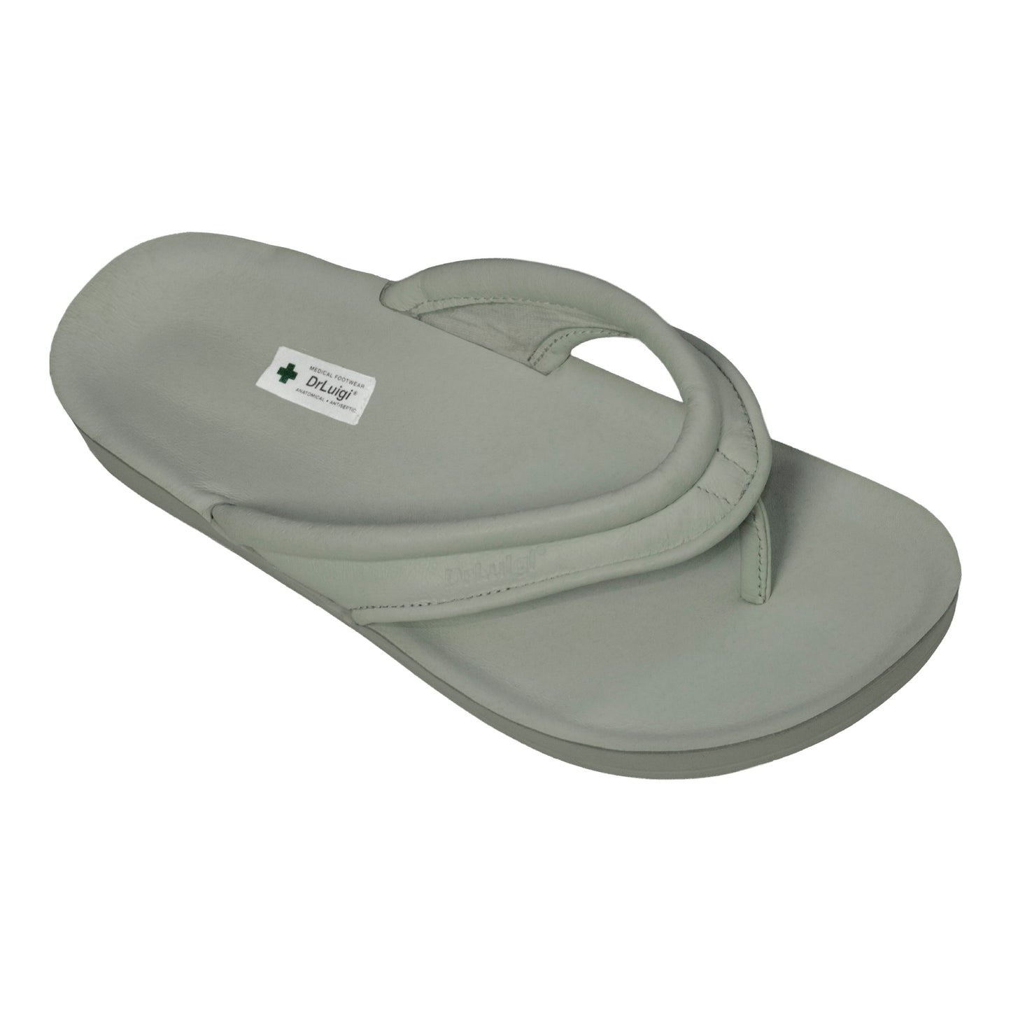 DrLuigi® Orthopedic Flip-Flops for Women - Comfortable Medical Footwear Gray Leather
