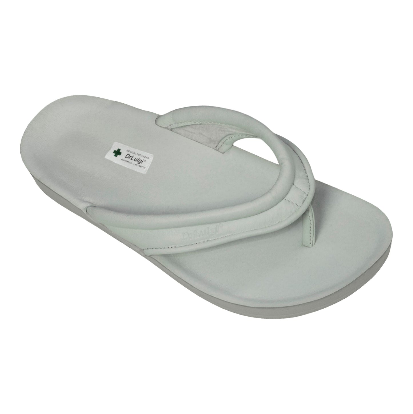 DrLuigi® Orthopedic Flip-Flops for Women - Comfortable Medical Footwear Silver Leather