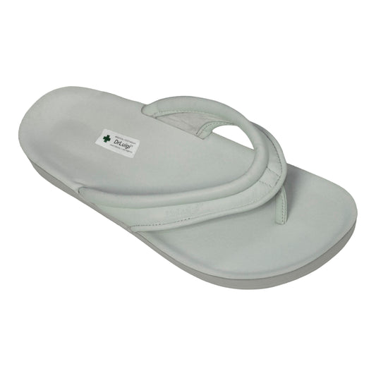 DrLuigi® Orthopedic Flip-Flops for Women - Comfortable Medical Footwear Silver Leather