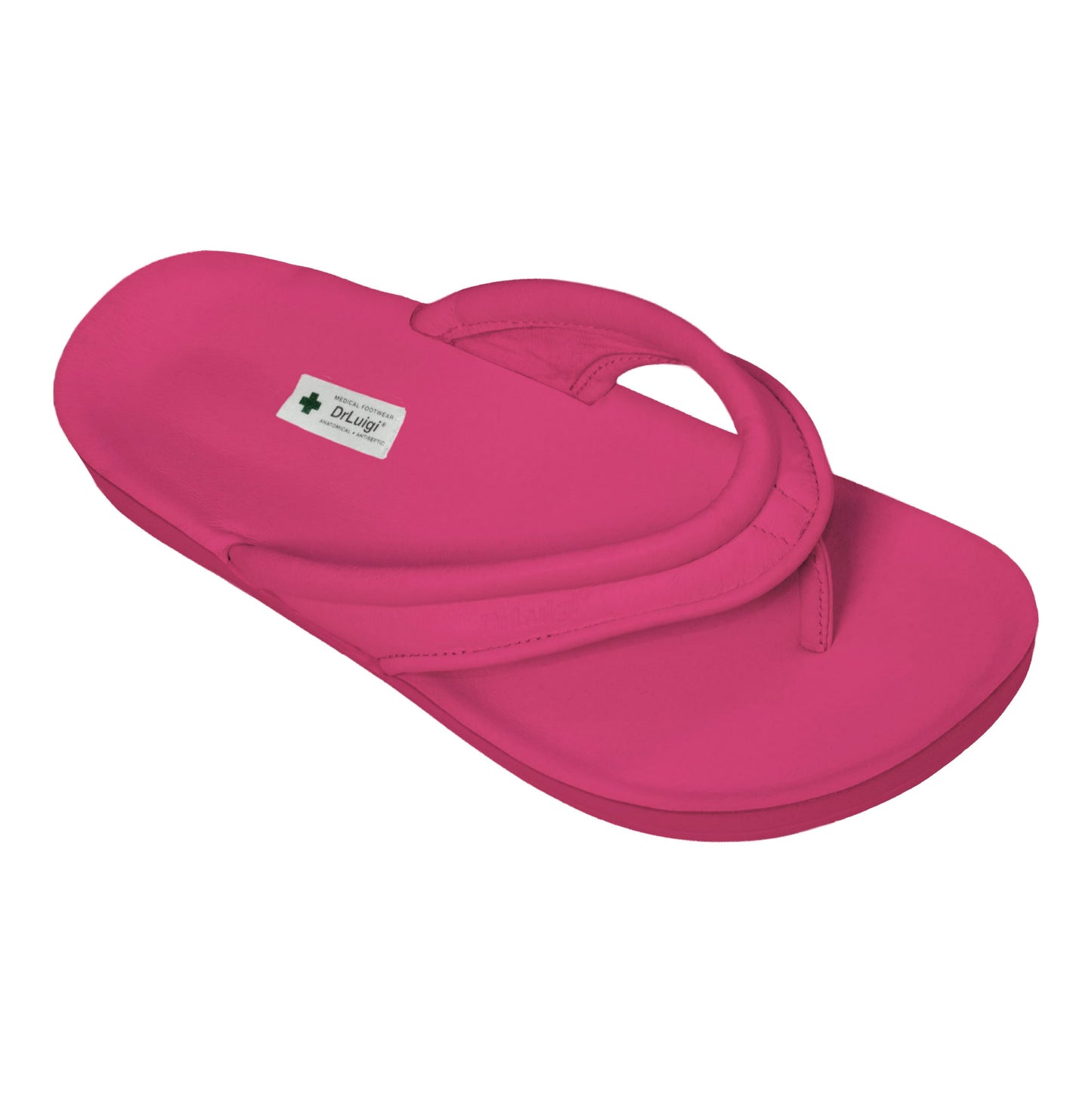 DrLuigi® Orthopedic Flip-Flops for Women - Comfortable Medical Footwear Fuchsia Leather