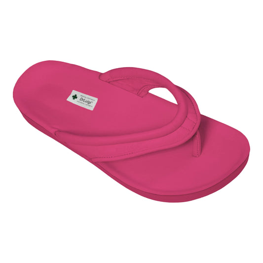 DrLuigi® Orthopedic Flip-Flops for Women - Comfortable Medical Footwear Fuchsia Leather