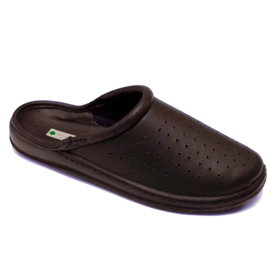 DrLuigi® Orthopedic Clogs for Women - Comfortable Medical Footwear Brown Leather